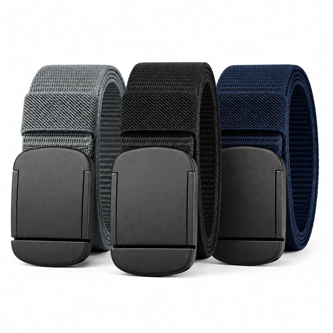 The three Everyday Belt colours together on a white background