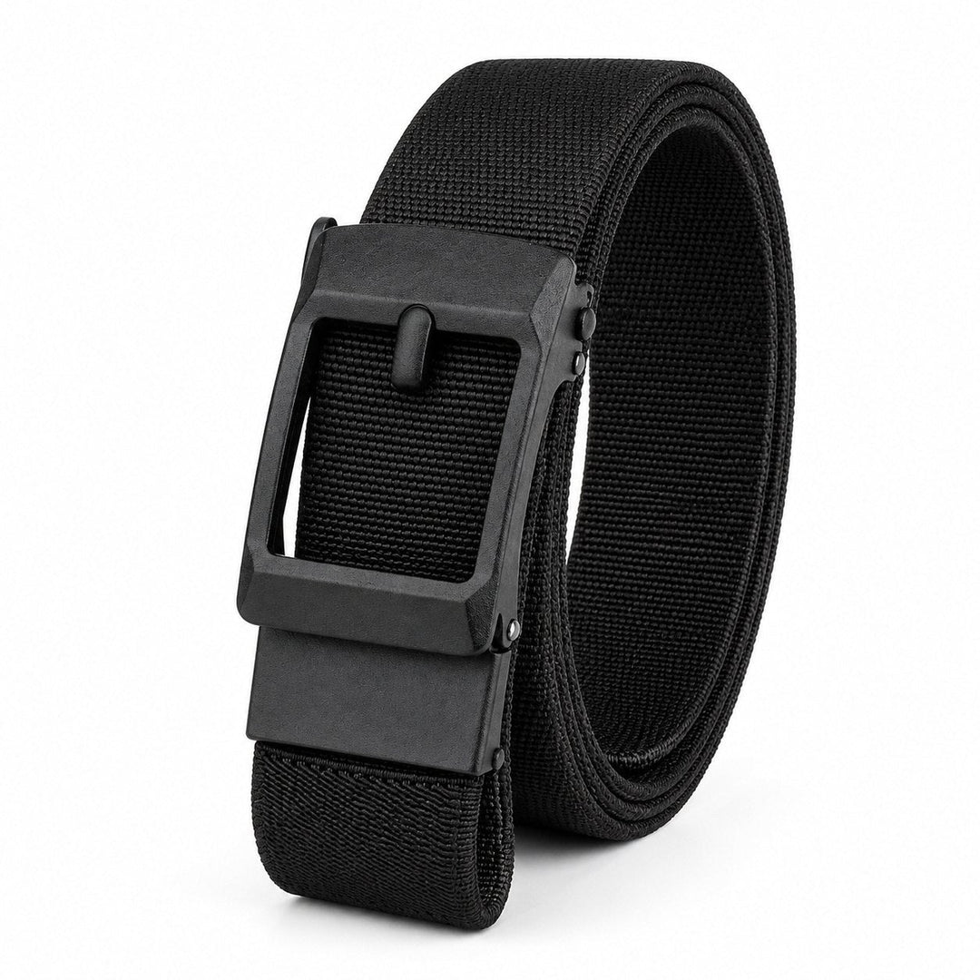 The Frame Belt in black seen from an angle, showing the fixed post inside the frame