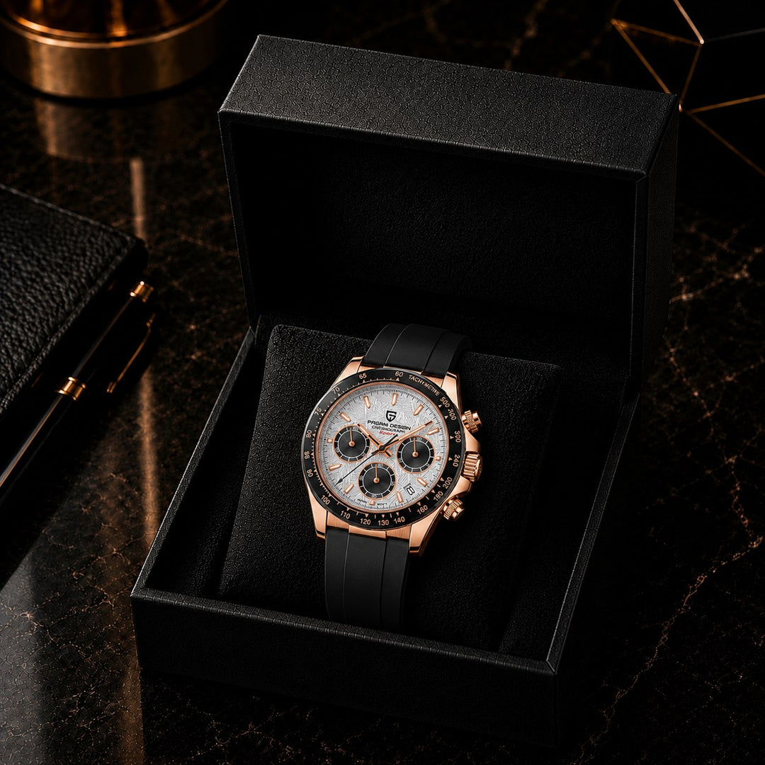 The Racing Chronograph in its presentation box